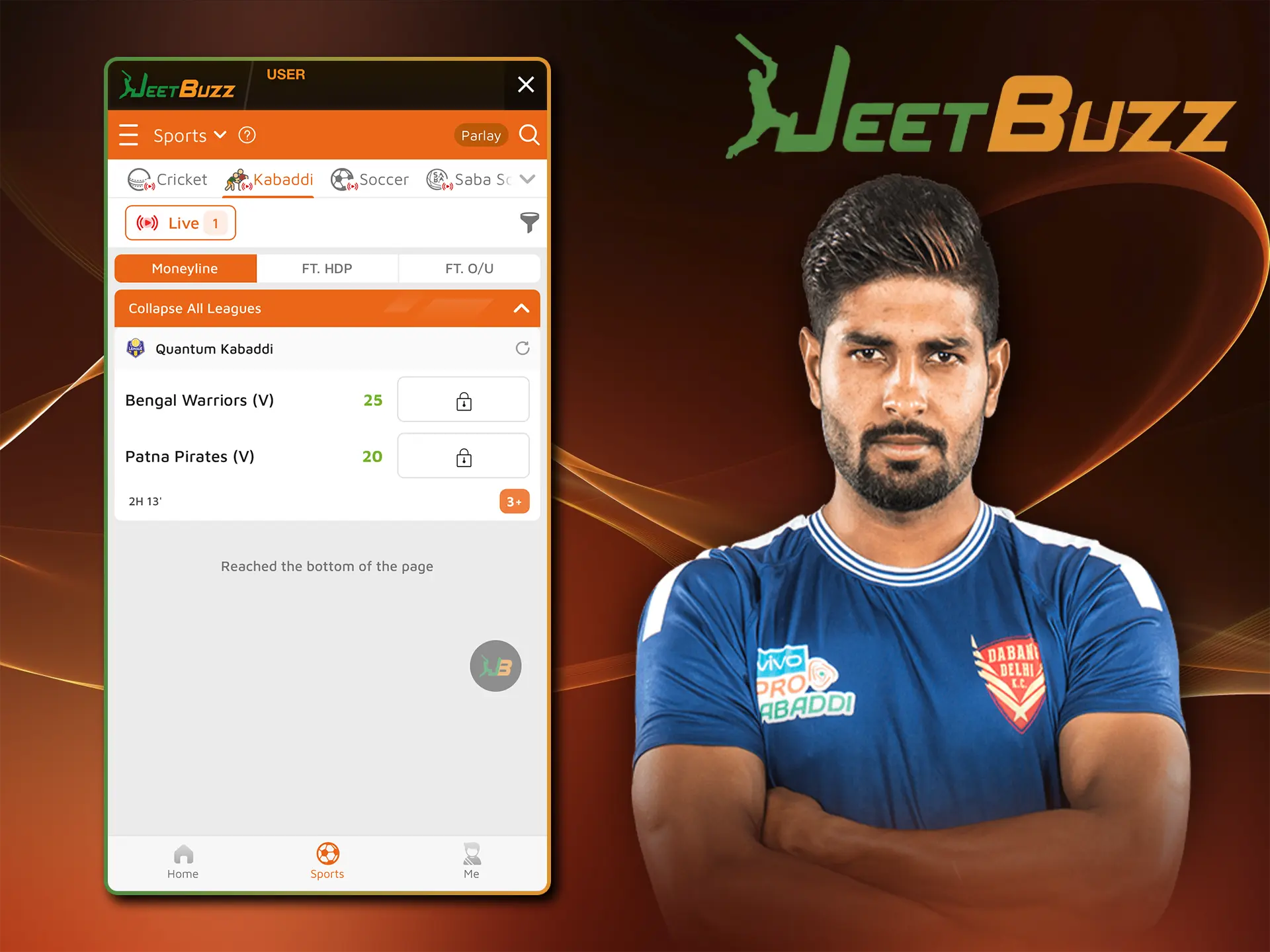 The fast performance of JeetBuzz app will give you lightning fast access to the right kabaddi match.