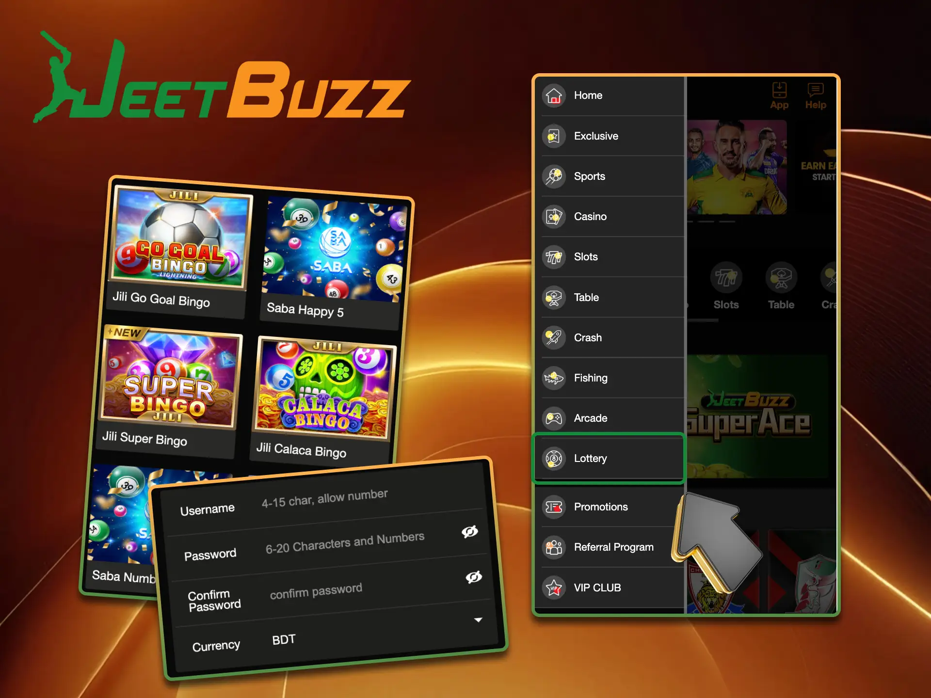 We have prepared instructions for you on how you can start playing your favorite lottery games on the Jeetbuzz online casino website.