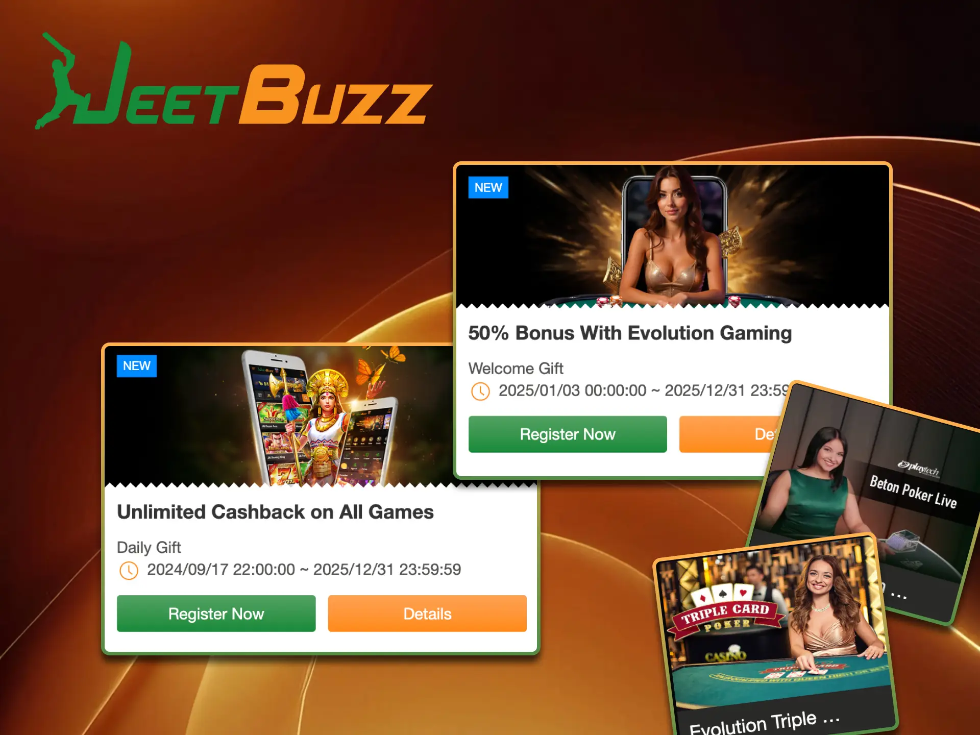 Play poker games at Jeetbuzz online casino and get bonuses.