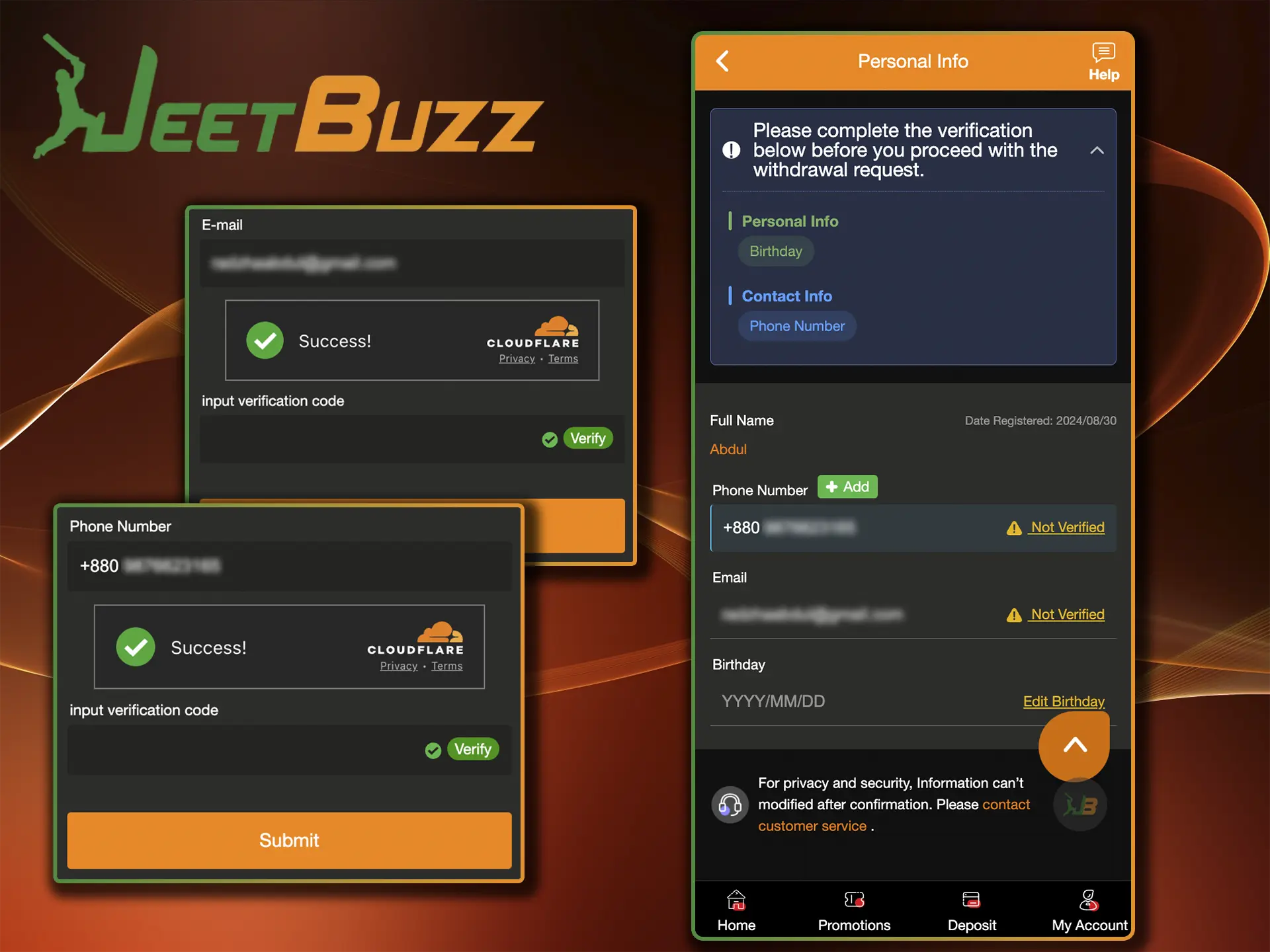 Confirm your identity at JeetBuzz Casino to unlock withdrawals and new app features.