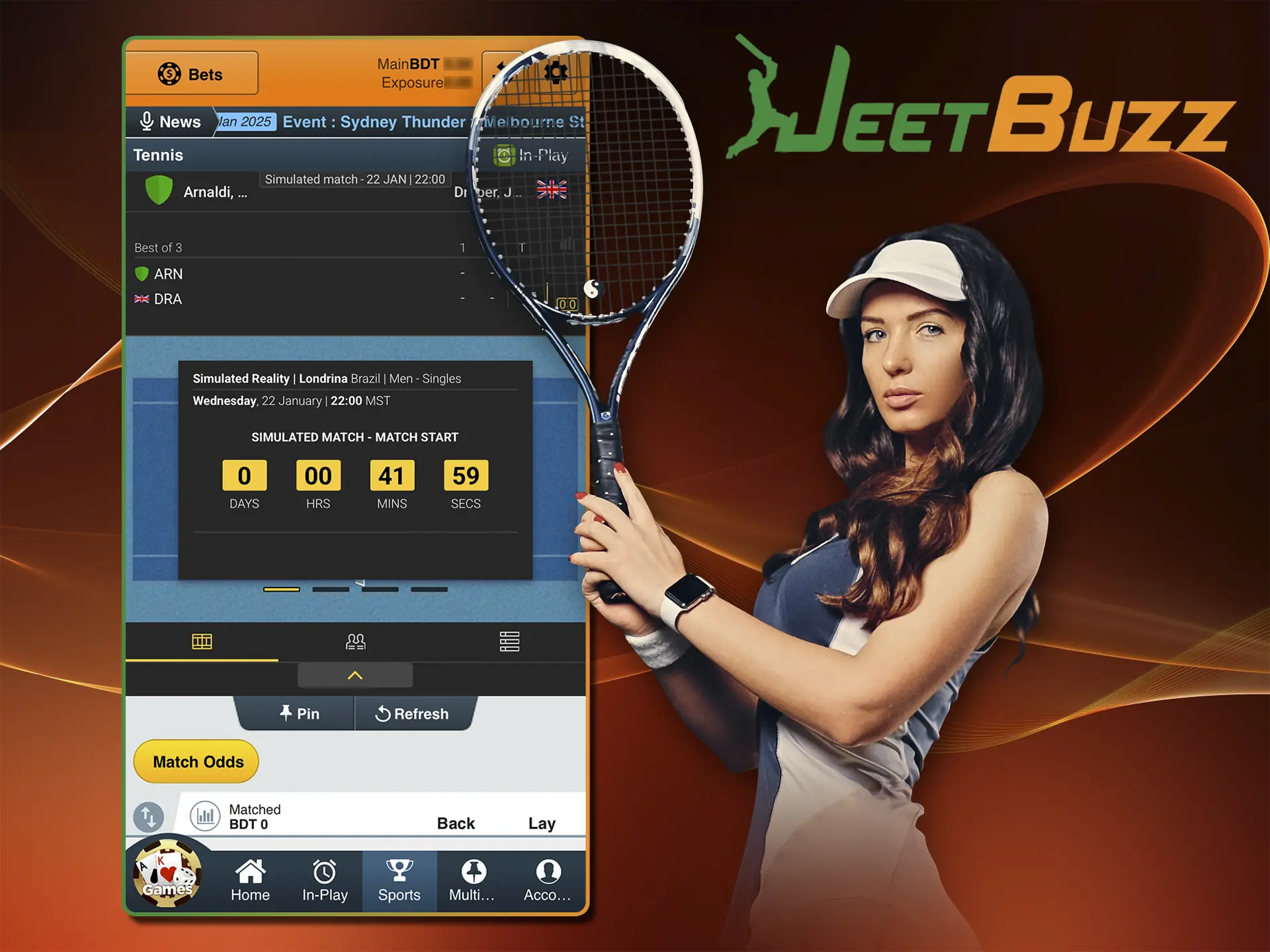 Learn about the benefits of the JeetBuzz app for betting on world tennis events.